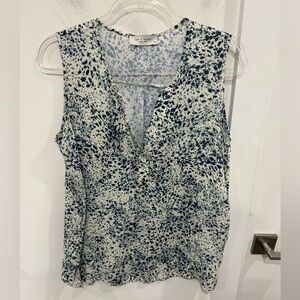 Lola & Sophie Navy and Cream Patterned Blouse